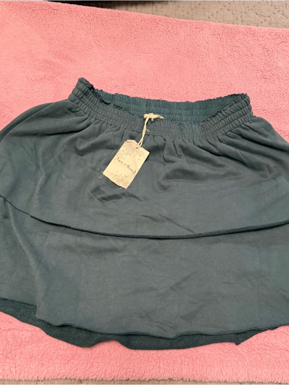 Hem & Thread Gray Green Double-Layer Short Circle Skirt